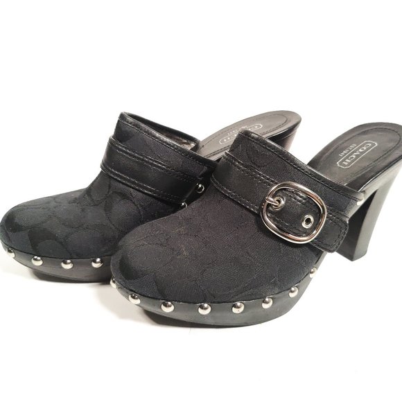 Coach Womens Willow Mule /Biker Heel US 9B Q350 - Picture 1 of 9